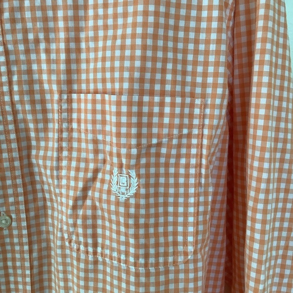 Chaps Ralph Lauren Gingham Long Sleeve Button Down + Shall Collar Sweater Vest - Picture 6 of 10